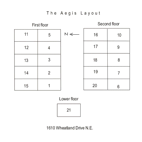 Layout of The Aegis Apartments, 1610 Wheatland Drive, Pullman, Wa