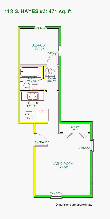 A one-bedroom apartment in the fourplex on 118 S. Hayes Street in Moscow, Id