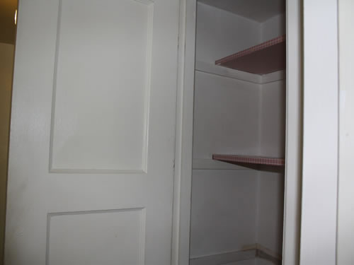 Linen closet in corridor