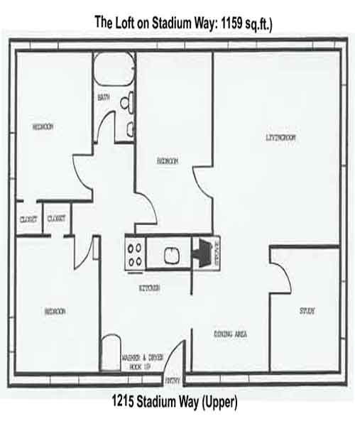 Floorplan of the Loft on 1215 Stadium Way in Pullman, Wa