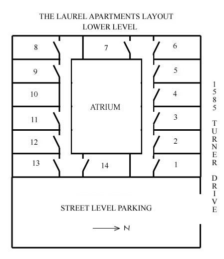 Layout of The Laurel Apartments, 1585 Turner Drive in Pullman, Wa