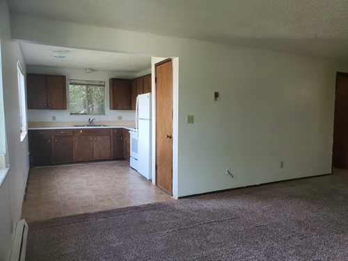 A one-bedroom at The West View Terrace Apartments, 1130 Markley Drive, apartment 3 in Pullman, Wa